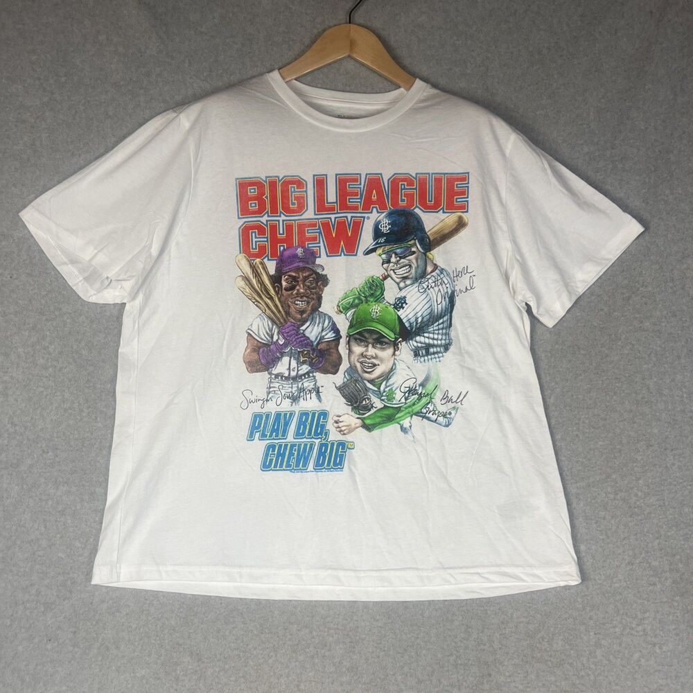 Big League Chew Bubblegum Baseball T-Shirt Play Big 80's Merch XL Cotton NWT